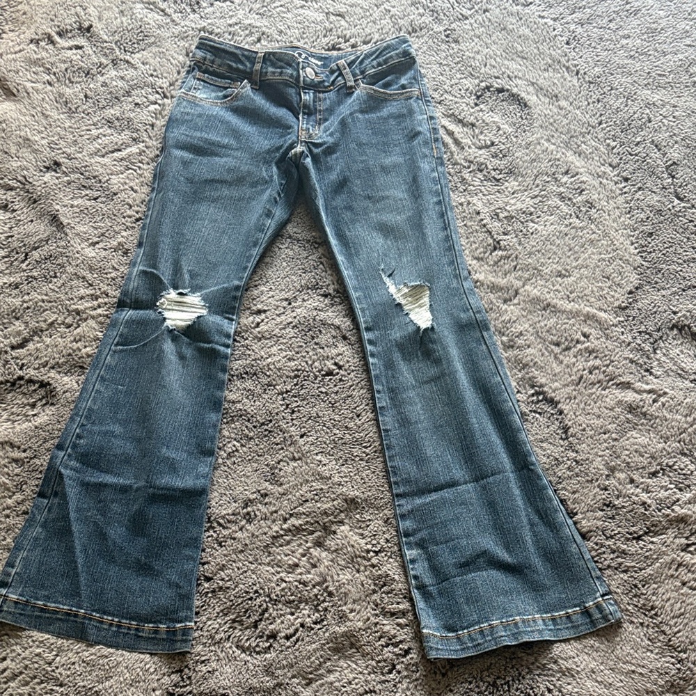 art class Blue Distressed Flare Jeans for Kids